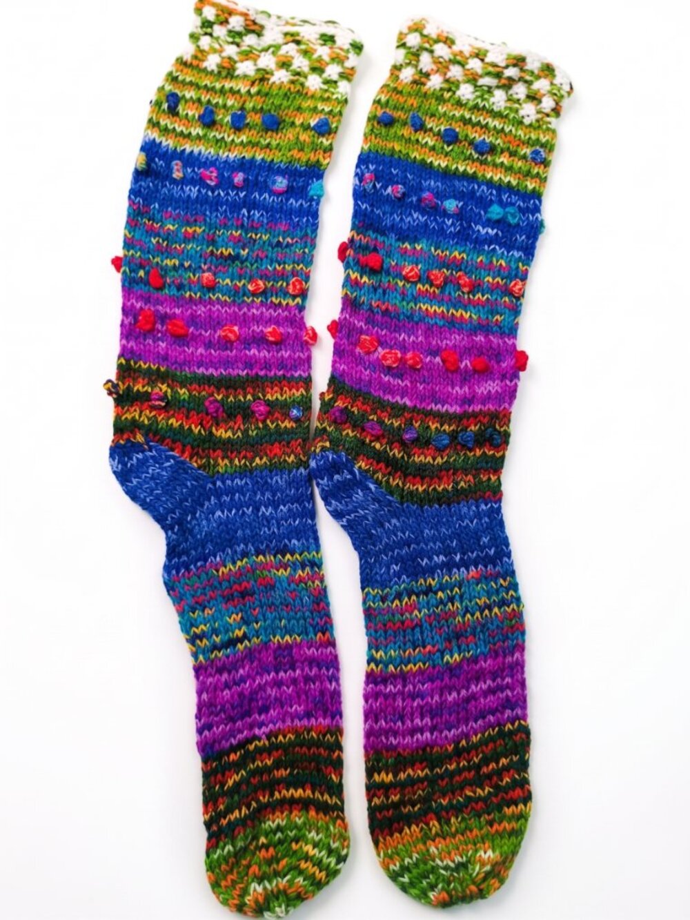 Knitted Socks, Multicolor Wool, Cusco, Warmth, Tradition, Winter